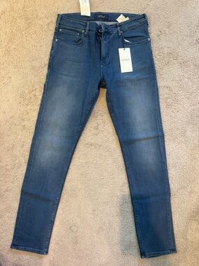 NWT Scotch & Soda Slim Straight Jeans in Mid Blue Wash